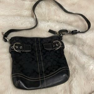 Coach black logo crossbody bag